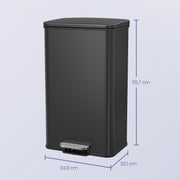 40L Large Rubbish Bin with Soft Close Lid for Kitchen or Office by Songmics