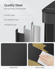 Double Recycling and Waste Bin in Ink Black with Dual Compartments by Songmics