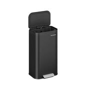 30L Black Kitchen Bin with Soft Close Lid and Non Slip Pedal by Songmics