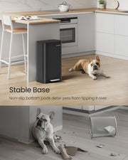 30L Black Kitchen Bin with Soft Close Lid and Non Slip Pedal by Songmics