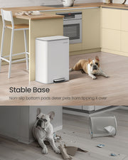 50L Kitchen Bin with Soft Close Lid and Non Slip Pedal in Cloud White by Songmics