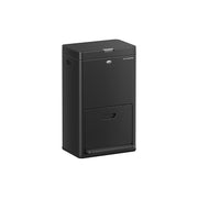 Black 3 Compartment Rubbish Bin for General Waste with Pedal Lids by Songmics