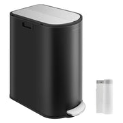 Double Kitchen Bin 30L and 20L Duo with Soft Close in Black and Silver by Songmics