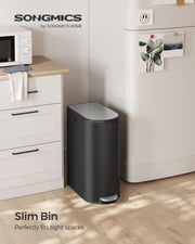 Double Kitchen Bin 30L and 20L Duo with Soft Close in Black and Silver by Songmics