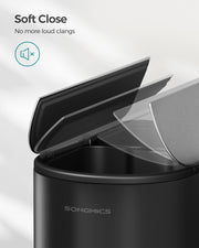 Double Kitchen Bin 30L and 20L Duo with Soft Close in Black and Silver by Songmics