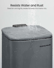 Slate Grey 6L Pedal Bin for Bathroom or Small Spaces with Soft Close Lid by Songmics