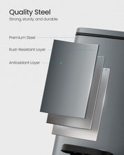 Slate Grey 6L Pedal Bin for Bathroom or Small Spaces with Soft Close Lid by Songmics