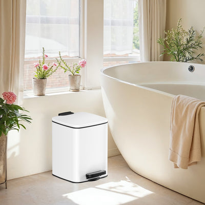 6L Bathroom Bin with Soft Close Lid Compact Rubbish Bin for Toilet or Ensuite by Songmics