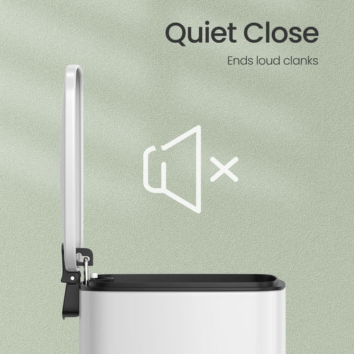 6L Bathroom Bin with Soft Close Lid Compact Rubbish Bin for Toilet or Ensuite by Songmics