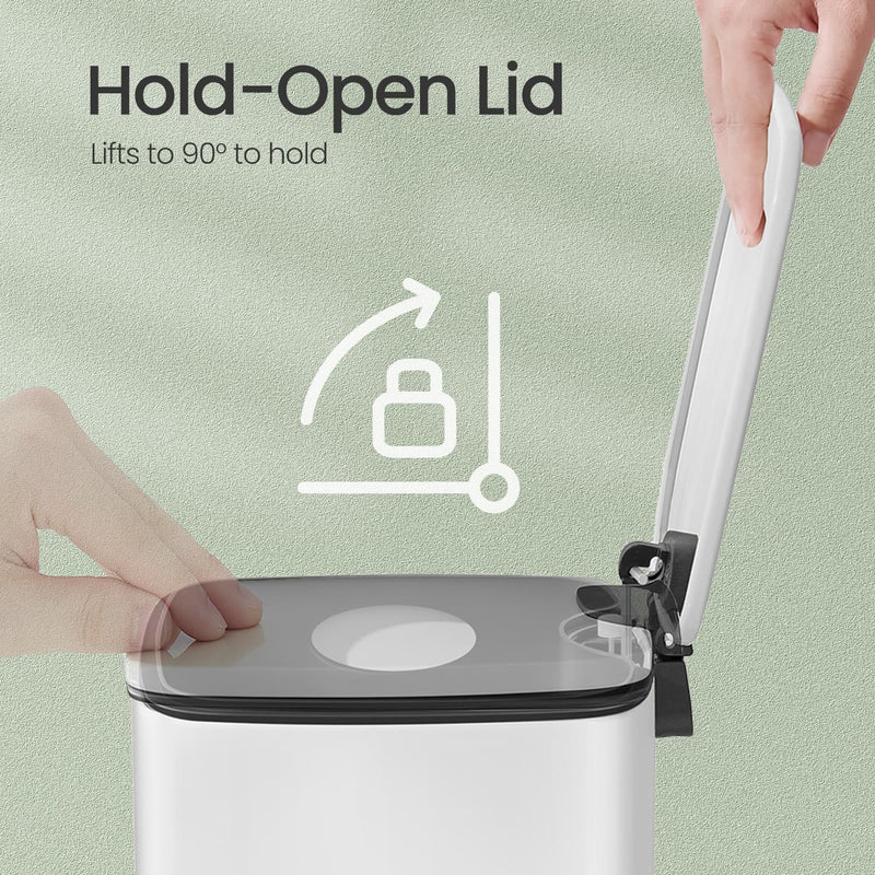 6L Bathroom Bin with Soft Close Lid Compact Rubbish Bin for Toilet or Ensuite by Songmics