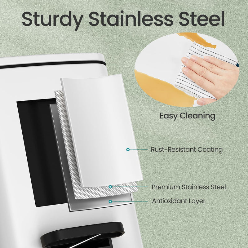 6L Bathroom Bin with Soft Close Lid Compact Rubbish Bin for Toilet or Ensuite by Songmics