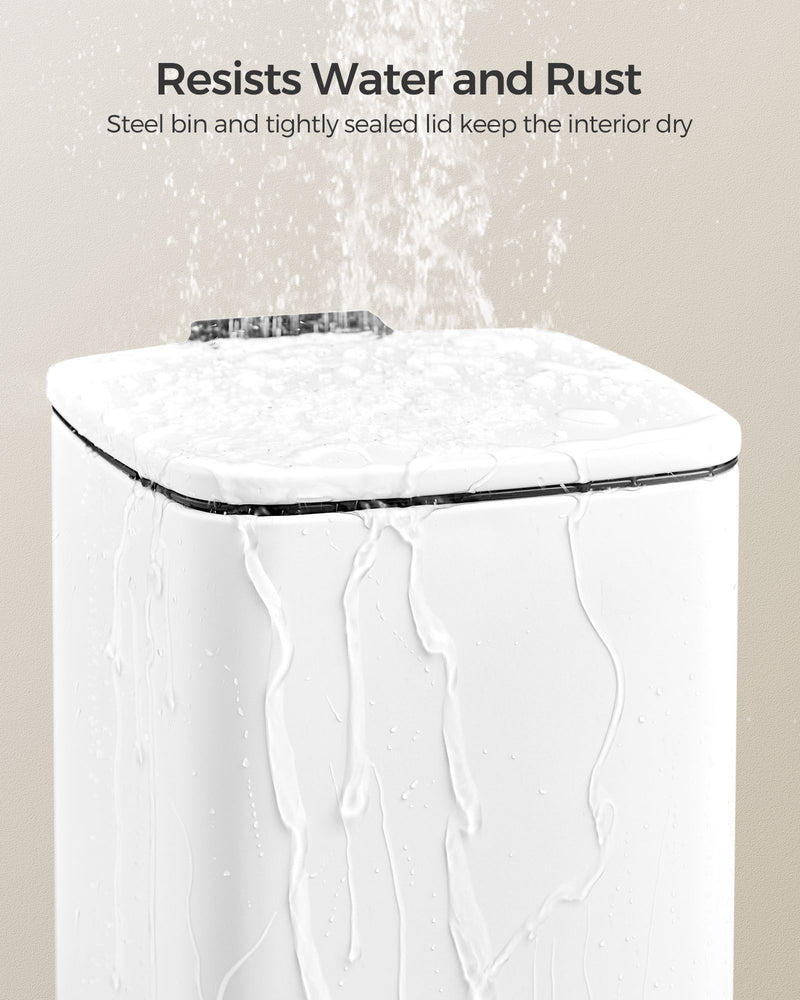 Slim Pedal Bin for Small Bathrooms and Tight Spaces with Soft Close Lid by Songmics
