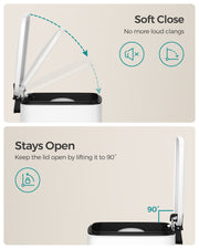 Slim Pedal Bin for Small Bathrooms and Tight Spaces with Soft Close Lid by Songmics