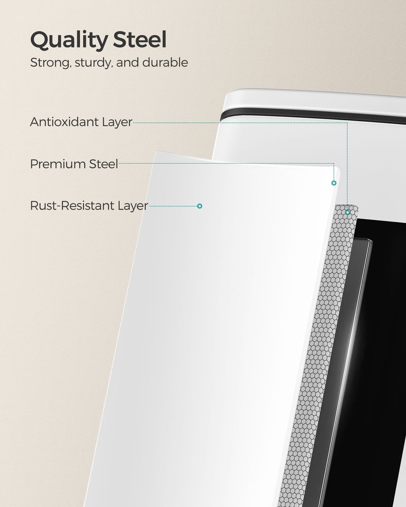 Slim Pedal Bin for Small Bathrooms and Tight Spaces with Soft Close Lid by Songmics
