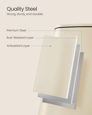 20L Steel Pedal Bin with Removable Inner Bucket in Sand Beige for Kitchen by Songmics