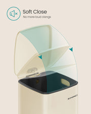 20L Steel Pedal Bin with Removable Inner Bucket in Sand Beige for Kitchen by Songmics