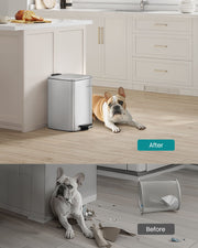 20L Steel Kitchen Bin with Removable Inner Bucket in Metallic Silver by Songmics