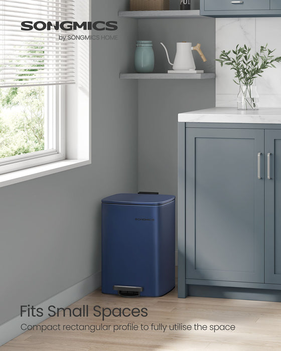 5.2 Gallon 20L Midnight Blue Pedal Bin with Soft Close Lid for Kitchen or Bathroom by Songmics