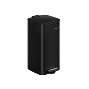 30L Black Steel Pedal Bin with Removable Inner Bucket for Kitchen Waste by Songmics