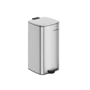 30L Metallic Silver Steel Kitchen Bin with Removable Inner Bucket by Songmics