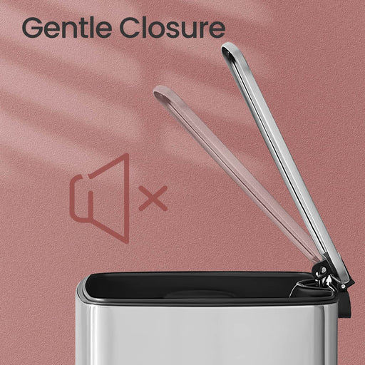 8 Litre Stainless Steel Kitchen Bin with Soft Close Lid and Pedal by Songmics