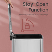 8 Litre Stainless Steel Kitchen Bin with Soft Close Lid and Pedal by Songmics