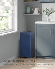 30 Litre Midnight Blue Steel Kitchen Bin with Removable Inner Bucket by Songmics