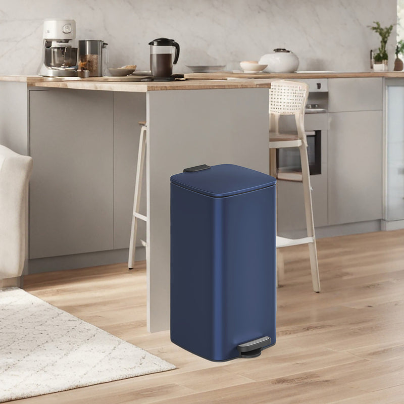 8 Gallon Stainless Steel Kitchen Bin with Soft Close Lid and Pedal by Songmics