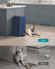 30 Litre Midnight Blue Steel Kitchen Bin with Removable Inner Bucket by Songmics