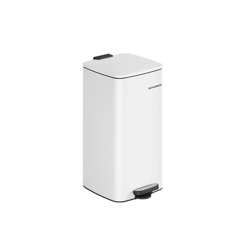 30 Litre Steel Kitchen Bin in Cloud White with Removable Inner Bucket by Songmics