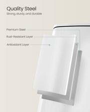 30 Litre Steel Kitchen Bin in Cloud White with Removable Inner Bucket by Songmics