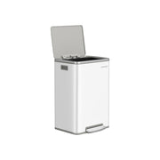 50L Kitchen Bin in Cloud White Stainless Steel with 15 Free Bin Bags by Songmics