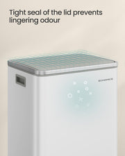 50L Kitchen Bin in Cloud White Stainless Steel with 15 Free Bin Bags by Songmics