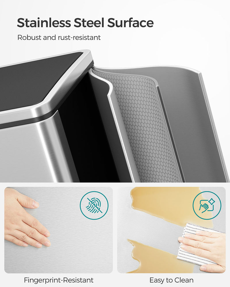 Close-up of the fingerprint-resistant stainless steel surface
