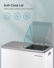 Removable inner buckets with metal handles for the white double bin