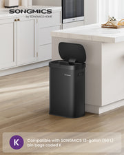 Motion Sensor Kitchen Bin with Automatic Touchless Opening and Soft Close Lid by Songmics