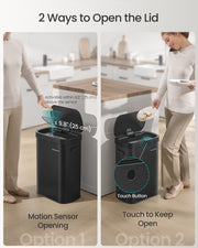 Motion Sensor Kitchen Bin with Automatic Touchless Opening and Soft Close Lid by Songmics