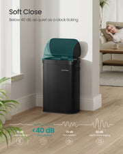 Motion Sensor Kitchen Bin with Automatic Touchless Opening and Soft Close Lid by Songmics
