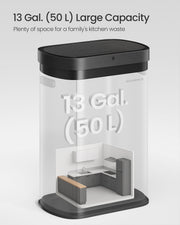 Motion Sensor Kitchen Bin with Automatic Touchless Opening and Soft Close Lid by Songmics