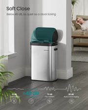 Motion Sensor Kitchen Bin with Automatic Touch Free Opening and Soft Close Lid by Songmics