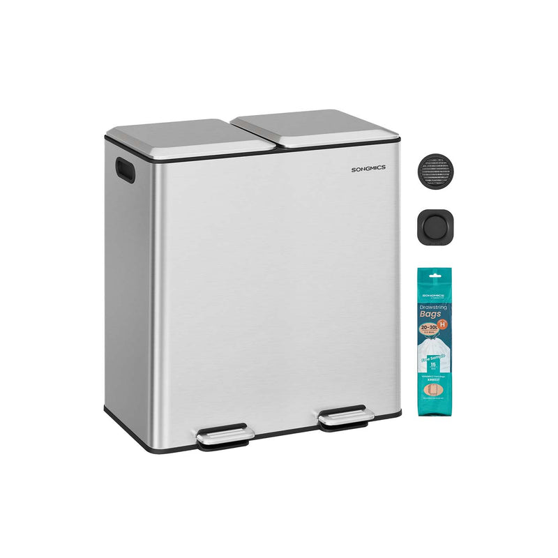Double Kitchen Bin with Soft Close Lids and Removable Inner Buckets by Songmics