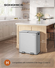 Double Kitchen Bin with Soft Close Lids and Removable Inner Buckets by Songmics