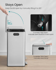 Double Kitchen Bin with Soft Close Lids and Removable Inner Buckets by Songmics