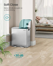 Double Kitchen Bin with Soft Close Lids and Removable Inner Buckets by Songmics