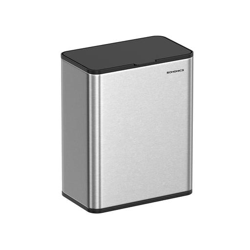 8L Steel Hanging Kitchen Bin with Lid Space Saving Rubbish Solution by Songmics