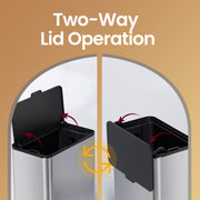 8 Litre Hanging Kitchen Bin with Lid Wall or Cupboard Mounted Space Saver by Songmics