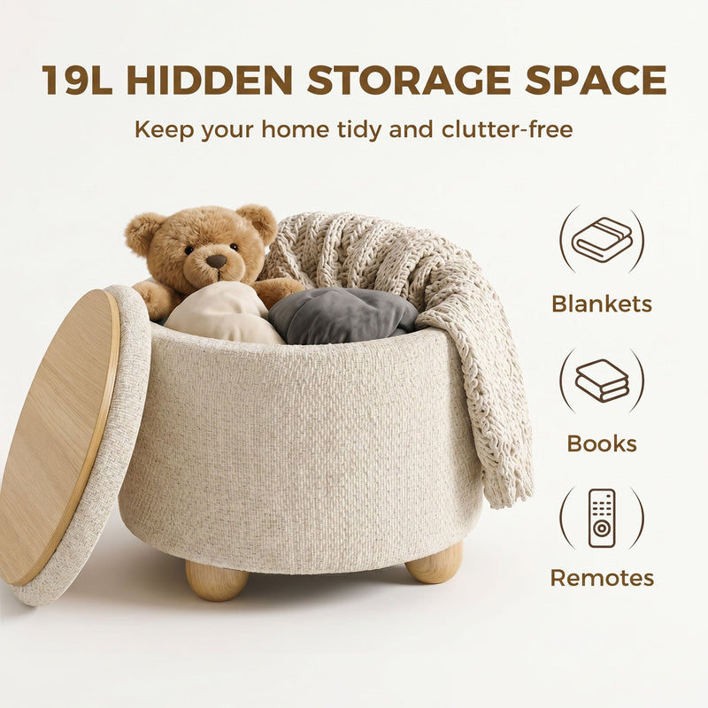 Storage ottoman - Beige
