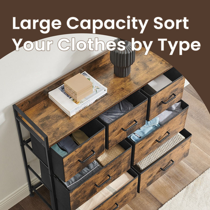 Wooden Chest of Drawers with 4 Spacious Storage Drawers for Bedroom Organisation by Songmics