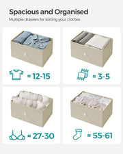 Chest of Drawers with 4 Spacious Fabric Storage Drawers for Bedroom or Hallway by Songmics