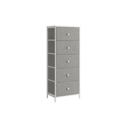 Tall Chest of 5 Drawers in Dove Grey and Cream White for Bedroom Storage by Songmics